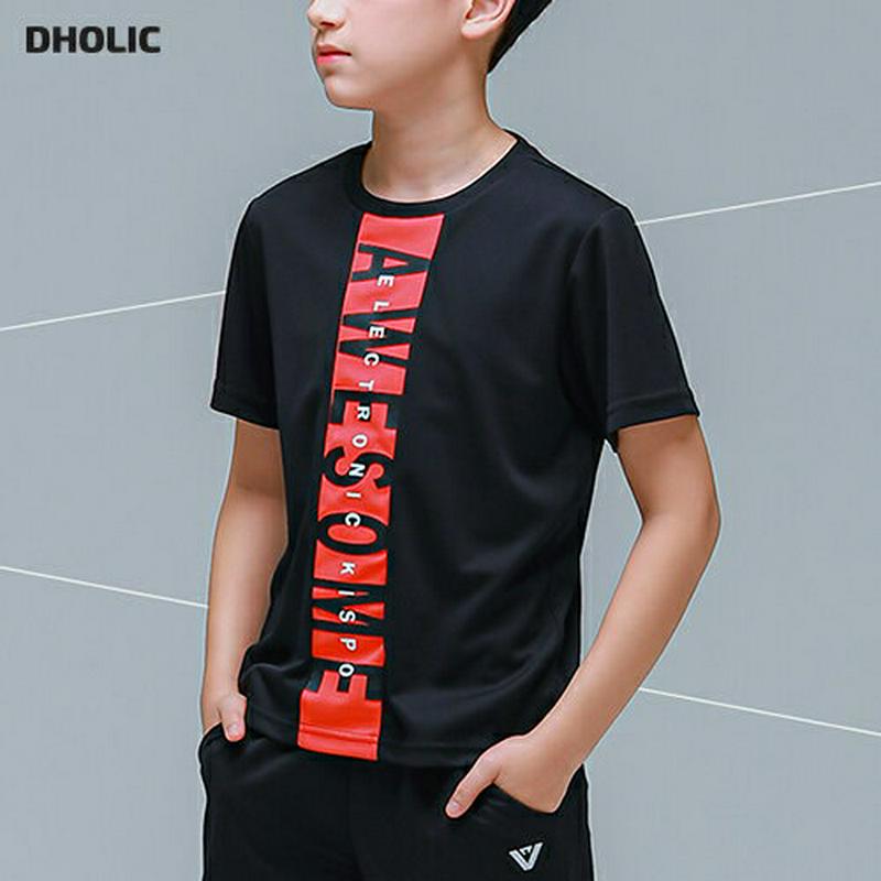 センターレタリングTシャツ(ブラック) p001787 キッズ 【9~17才】【tops】【韓国 ファッション トップス Tシャ