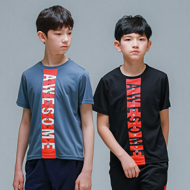 センターレタリングTシャツ(ブラック) p001787 キッズ 【9~17才】【tops】【韓国 ファッション トップス Tシャ