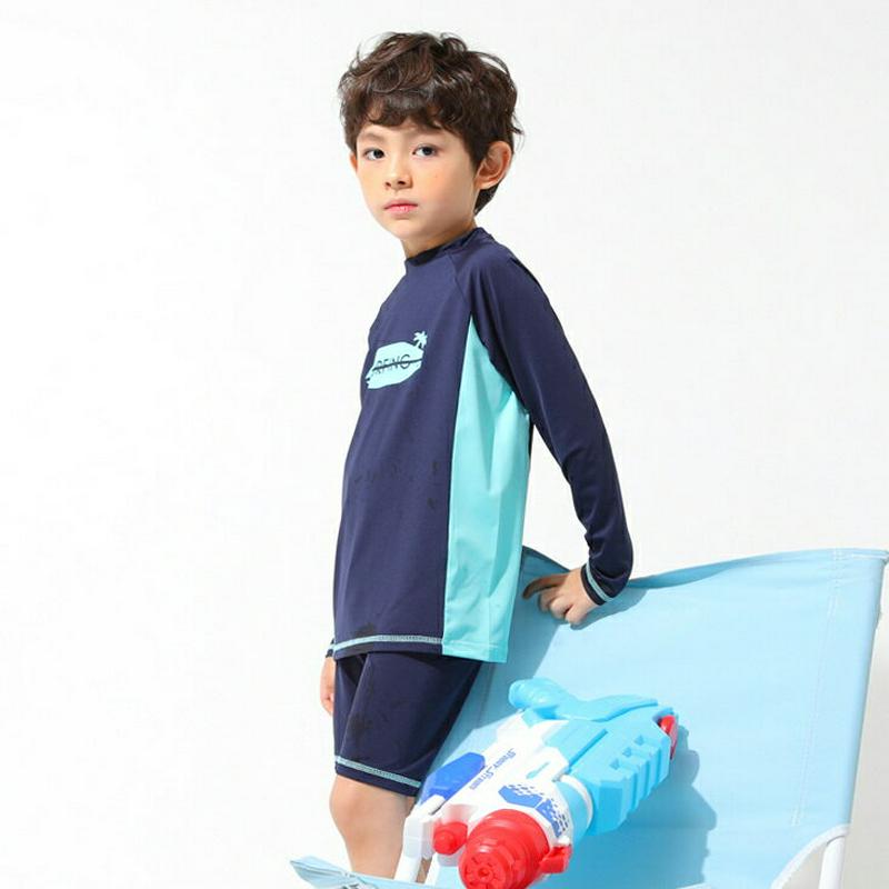 SURFラッシュガード上下SET p002458 キッズ 【3~8才】【bw】【スイムウェア ラッシュガード セット 水着 水遊び プール 海 ビーチ 水泳 日焼け防止 日除け 速乾 長袖 Tシャツ 半ズボン ハーフ ショート パンツ 子供 子供服 小学生 夏】【KIDS】