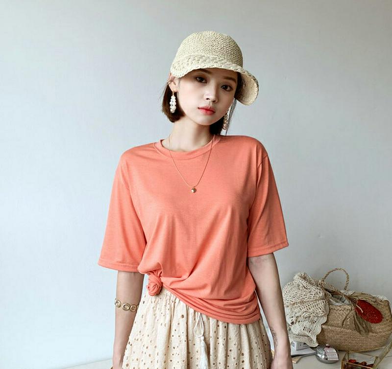 【新作10%OFF】ハーフスリーブTシャツ・全4色・55763 レディース【tops】【トップス Tシャツ 半袖 ハーフスリーブ