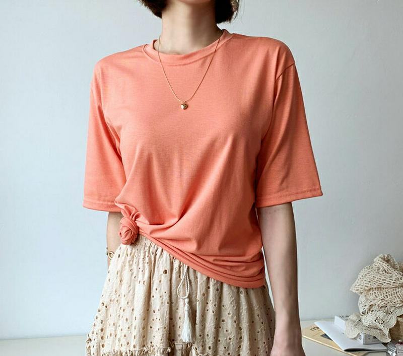 【新作10%OFF】ハーフスリーブTシャツ・全4色・55763 レディース【tops】【トップス Tシャツ 半袖 ハーフスリーブ