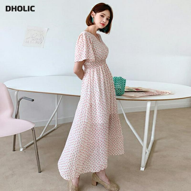 【新作10%OFF】フローラルVネックワンピース・全2色・t55775 レディース【ops】【ワンピース ロング ロングワンピー