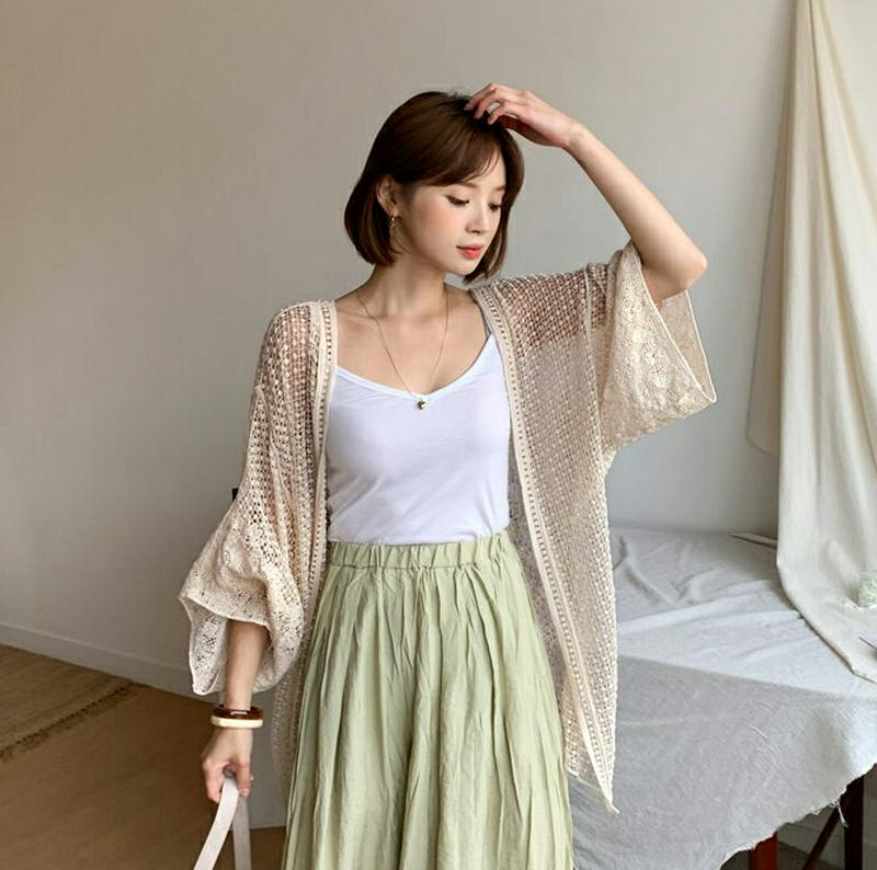 【新作10%OFF】刺繍ニットガウン・全2色・b55769 レディース【cd】【ガウン ニット ニットガウン 羽織物 刺繍 透け