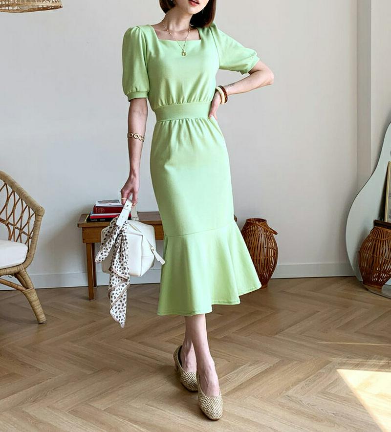 【新作10%OFF】スクエアマーメイドワンピース・全3色・b55776 レディース【ops】【ワンピース ロング ロングワンピー