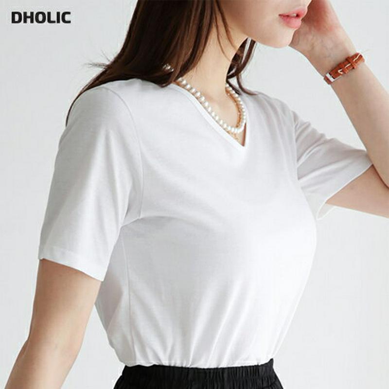 【新作10%OFF】Uネック半袖Tシャツ・全6色・b62504 レディース【tops】【トップス Tシャツ 半袖 Uネック 単色