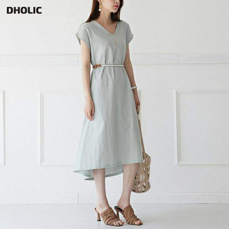 【新作10%OFF】Vネックフレンチスリーブワンピース・全4色・t62500 レディース【ops】【ワンピース ロング ロングワ