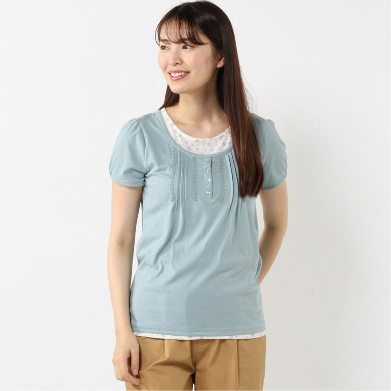 【ｎｏｊｅａｎ】ピンタックレイヤードパフスリーブＴシャツ（ノージーン/NO JEAN）
