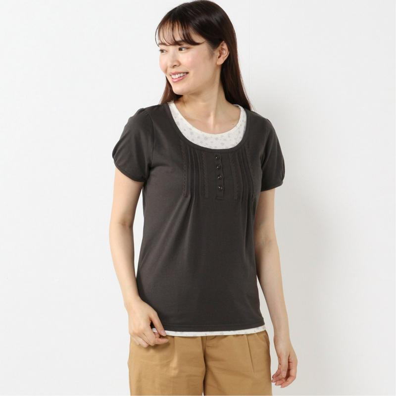 【ｎｏｊｅａｎ】ピンタックレイヤードパフスリーブＴシャツ（ノージーン/NO JEAN）