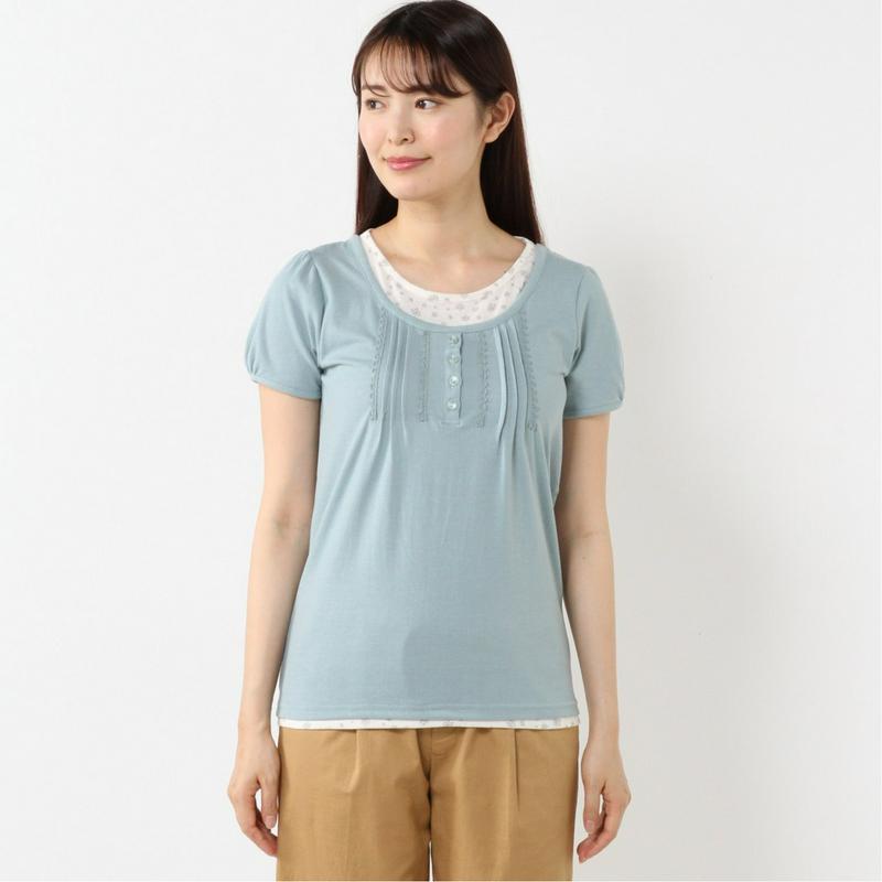 【ｎｏｊｅａｎ】ピンタックレイヤードパフスリーブＴシャツ（ノージーン/NO JEAN）