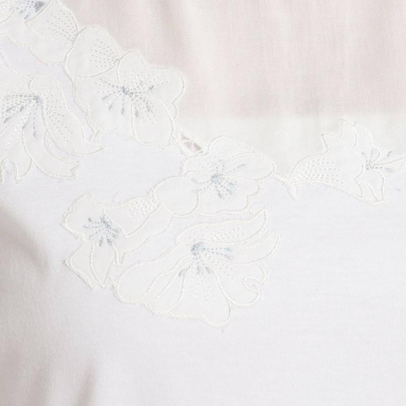 【洗える】ペンシルスムース　刺繍入りＴシャツ