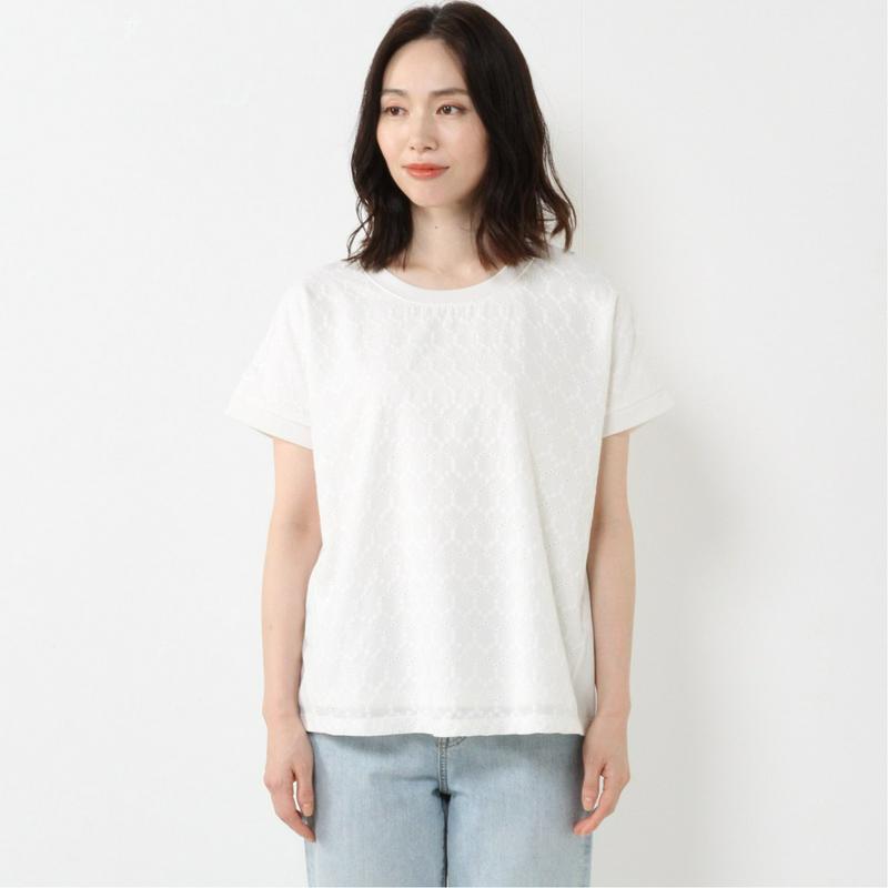 花柄レース切替で華やか◎サーマル切換プルオーバー