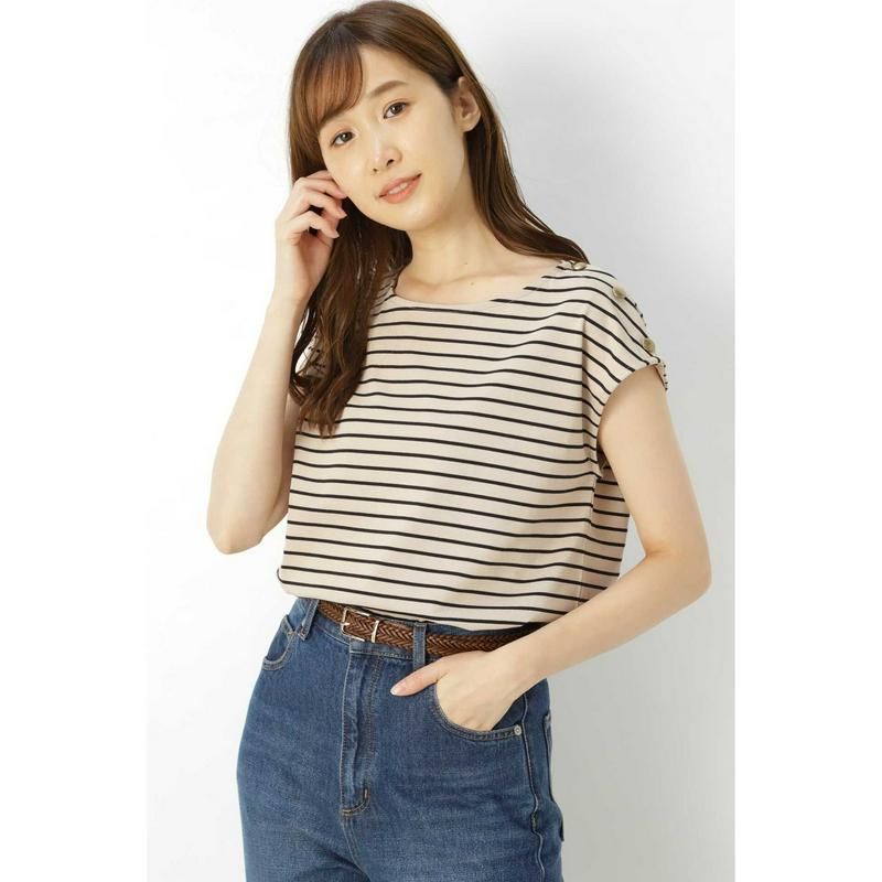 ショルダーボタンディティールカットソー（NATURAL BEAUTY BASIC／ナチュラルビューティー ベーシック）