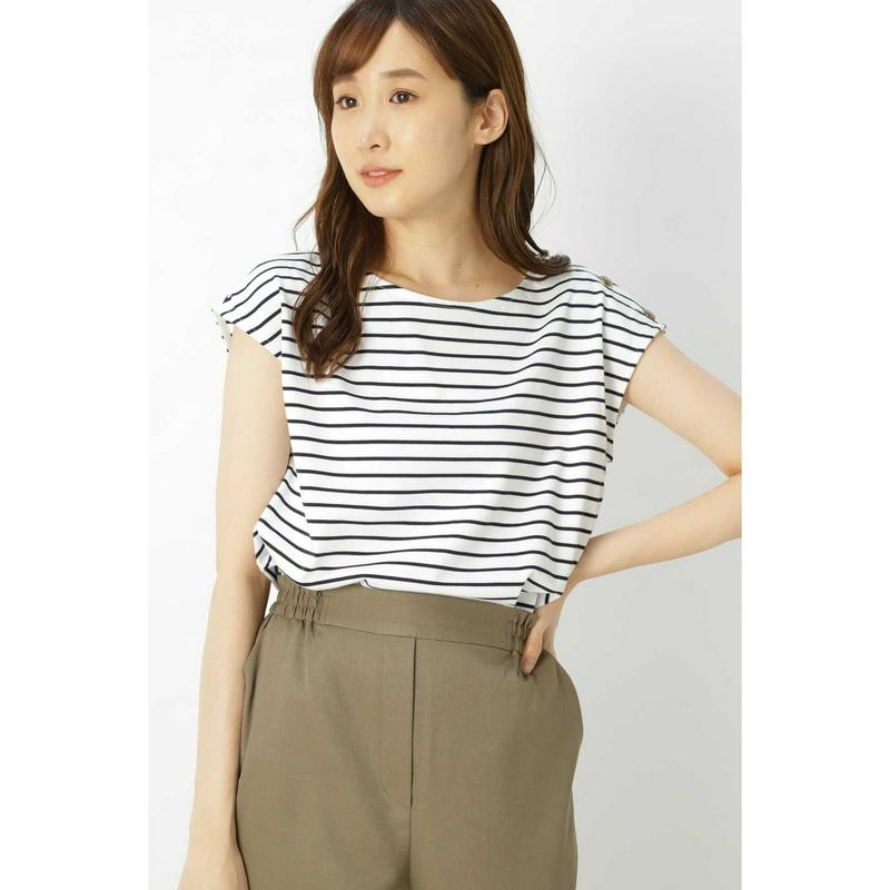 ショルダーボタンディティールカットソー（NATURAL BEAUTY BASIC／ナチュラルビューティー ベーシック）