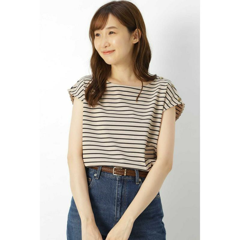 ショルダーボタンディティールカットソー（NATURAL BEAUTY BASIC／ナチュラルビューティー ベーシック）