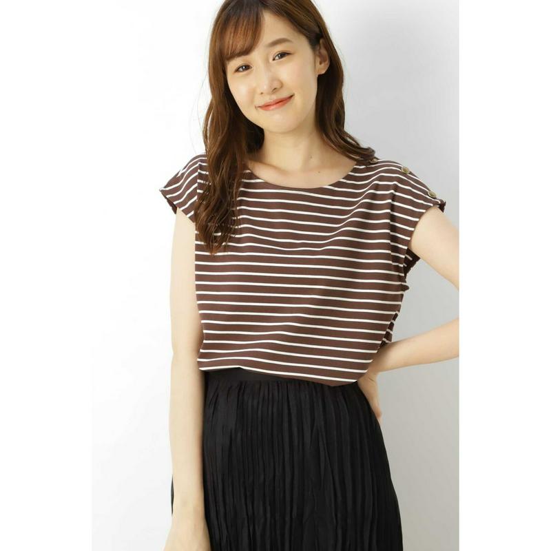 ショルダーボタンディティールカットソー（NATURAL BEAUTY BASIC／ナチュラルビューティー ベーシック）