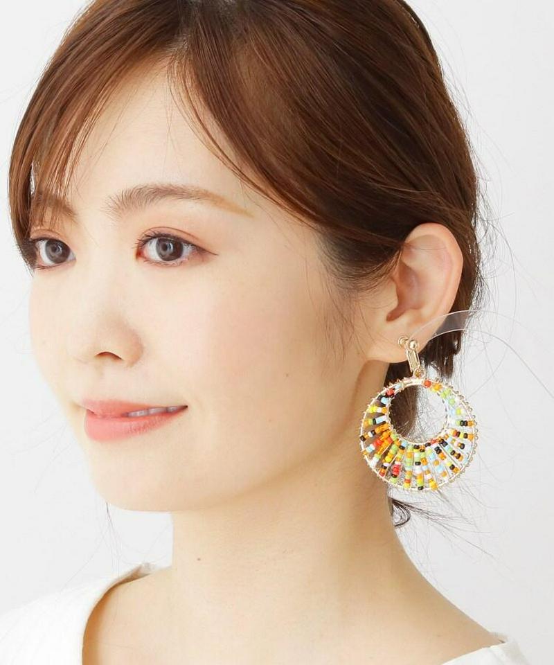 サークルムーンビーズイヤリング