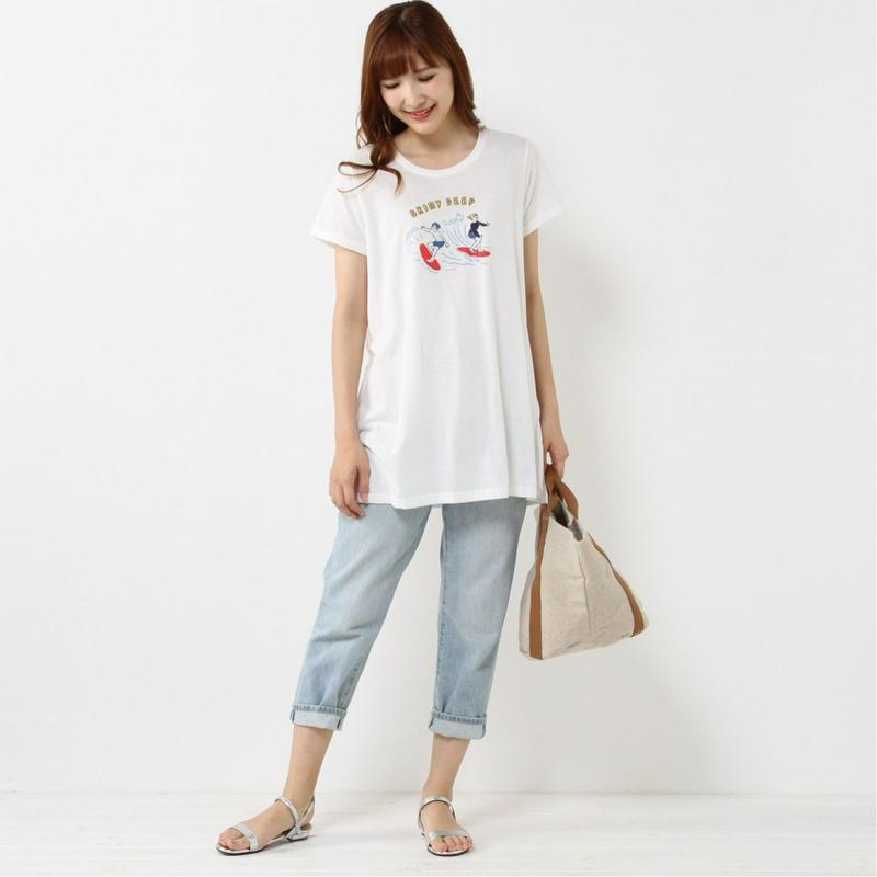 選べるプリント１０色展開◎着回しチュニックＴシャツ（ページワン/PAGE ONE）
