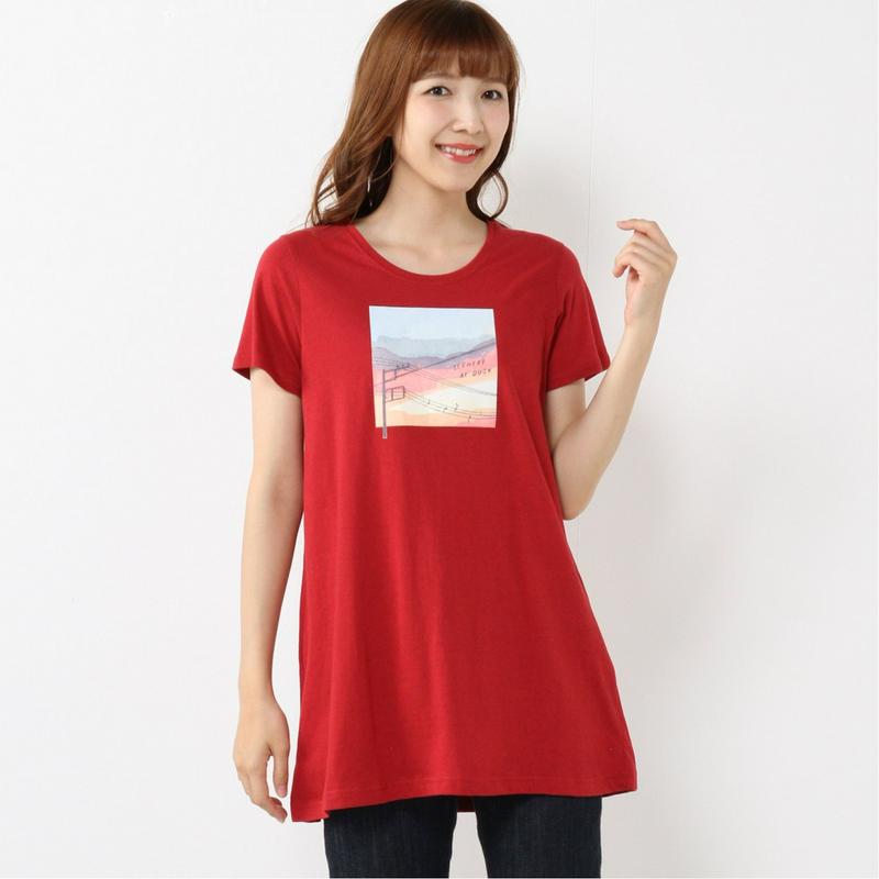 選べるプリント１０色展開◎着回しチュニックＴシャツ（ページワン/PAGE ONE）