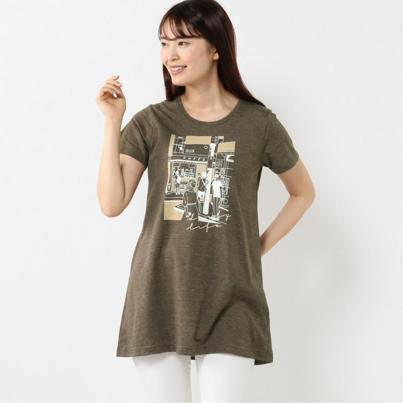 選べるプリント１０色展開◎着回しチュニックＴシャツ（ページワン/PAGE ONE）