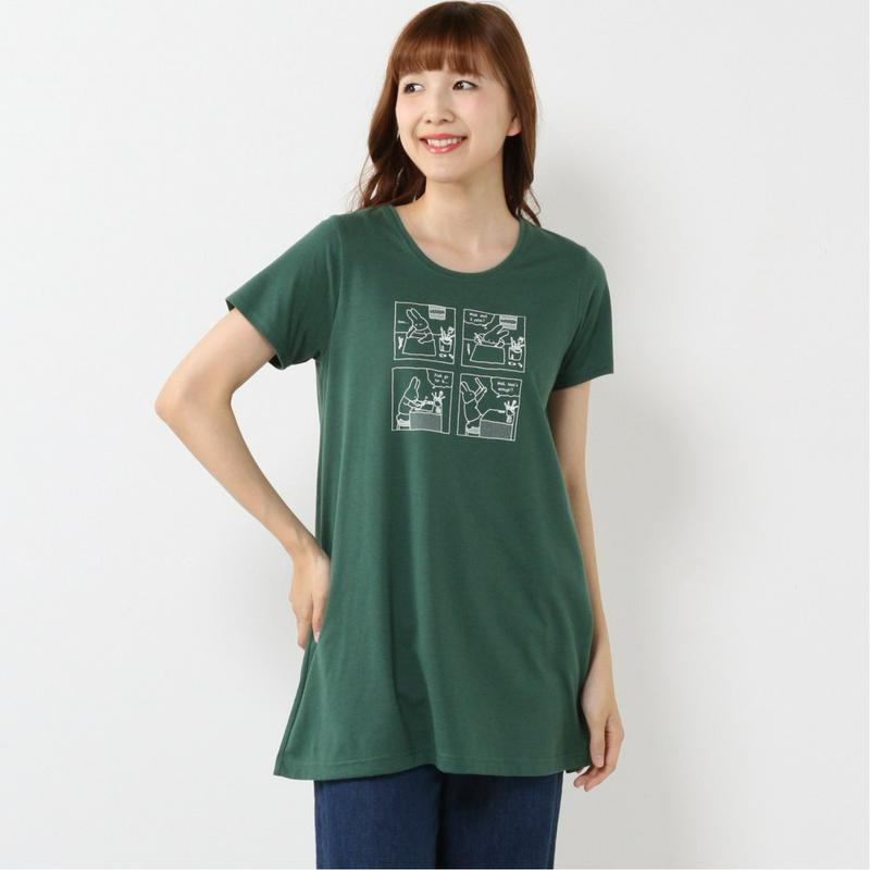 選べるプリント１０色展開◎着回しチュニックＴシャツ（ページワン/PAGE ONE）