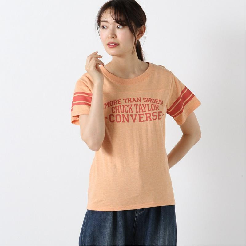 【コンバース】天竺袖ラインプリントカレッジＴシャツ【Ｍ～５Ｌ】（コンバース/CONVERSE）