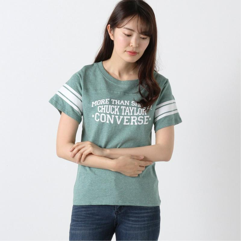 【コンバース】天竺袖ラインプリントカレッジＴシャツ【Ｍ～５Ｌ】（コンバース/CONVERSE）