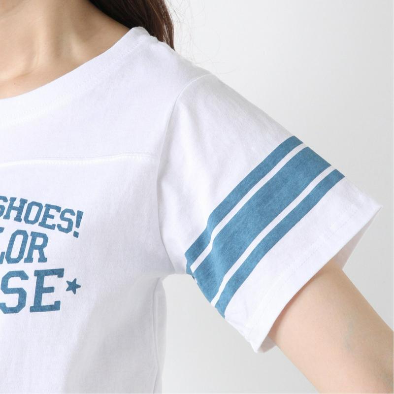【コンバース】天竺袖ラインプリントカレッジＴシャツ【Ｍ～５Ｌ】（コンバース/CONVERSE）