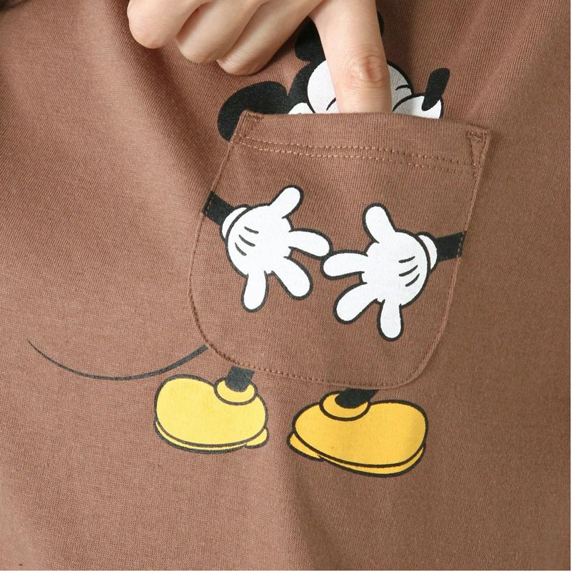 半袖ポケ付きプリントＴシャツ【ミッキー・プー】【Ｍ～３Ｌ】（ディズニー）