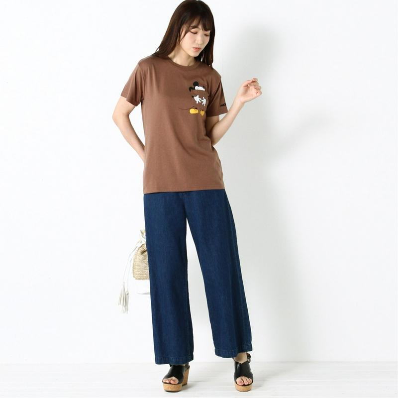 半袖ポケ付きプリントＴシャツ【ミッキー・プー】【Ｍ～３Ｌ】（ディズニー）