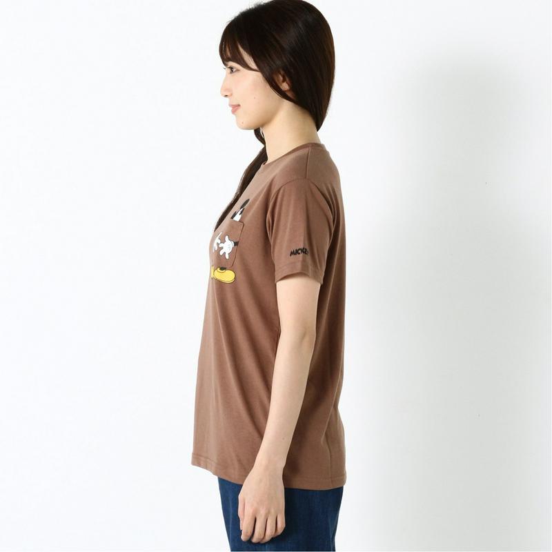 半袖ポケ付きプリントＴシャツ【ミッキー・プー】【Ｍ～３Ｌ】（ディズニー）