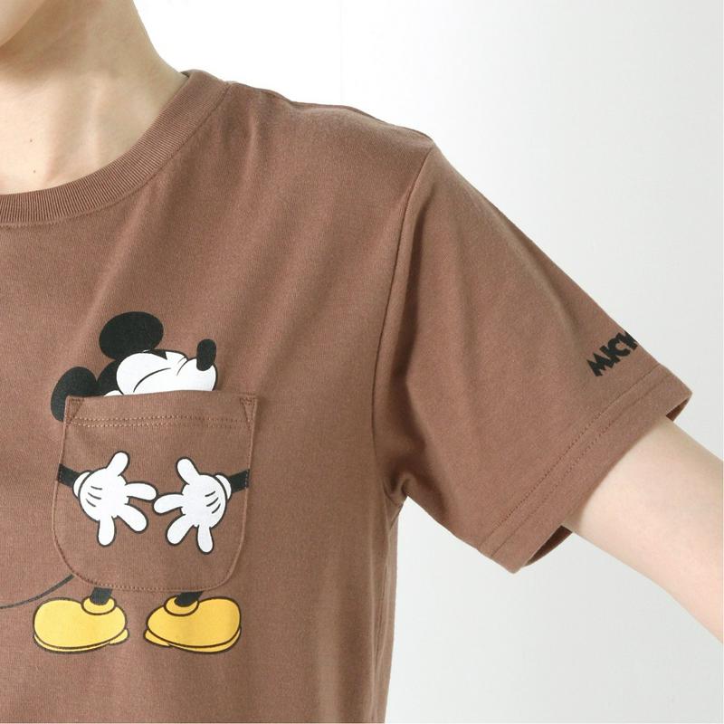 半袖ポケ付きプリントＴシャツ【ミッキー・プー】【Ｍ～３Ｌ】（ディズニー）