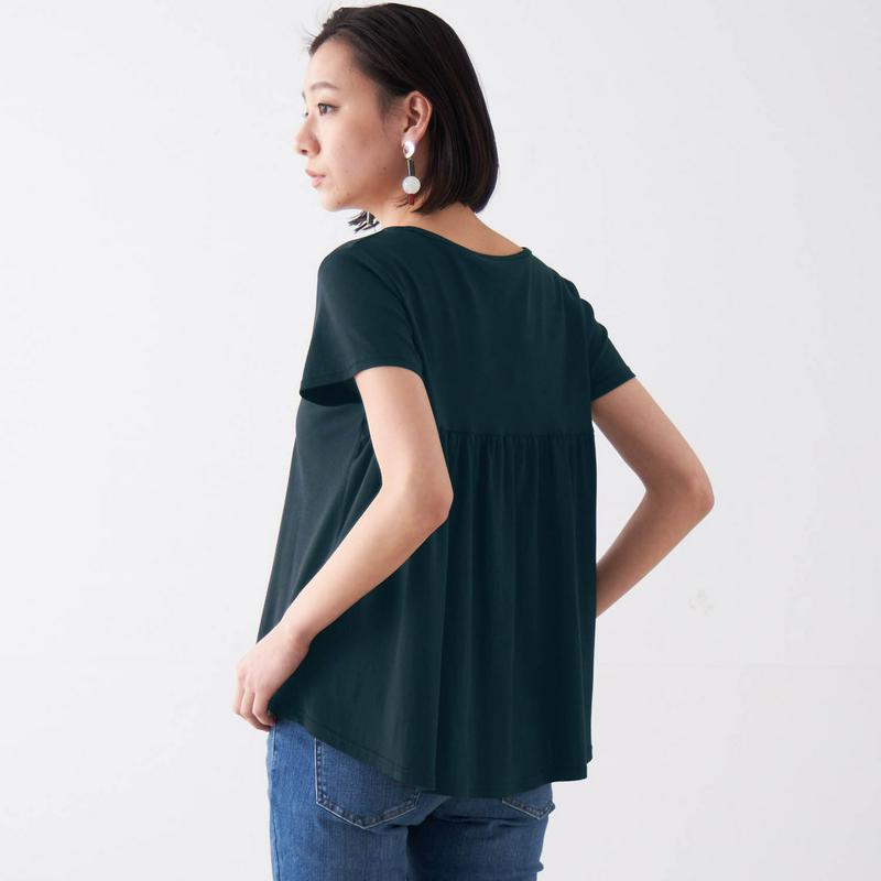 【タイムセール】バックギャザー半袖Ｔシャツ