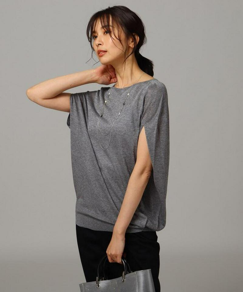 【洗える】ビスコースエステルニットプルオーバー