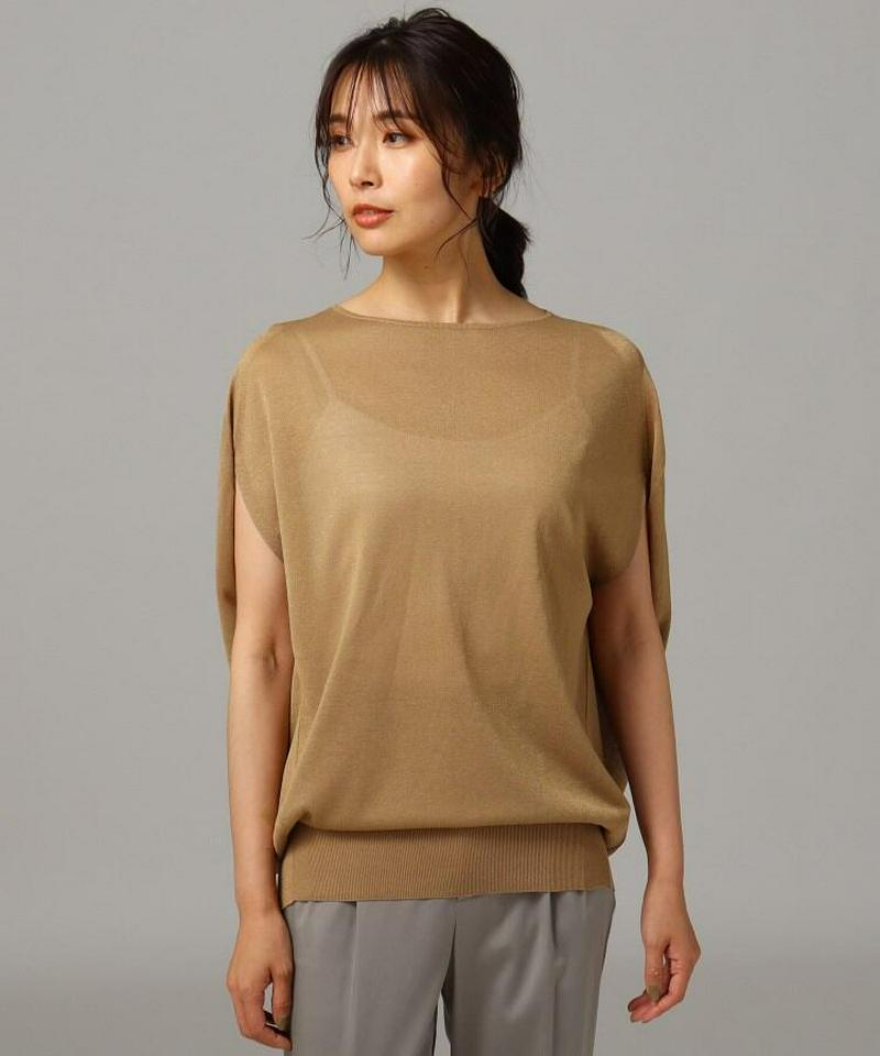 【洗える】ビスコースエステルニットプルオーバー