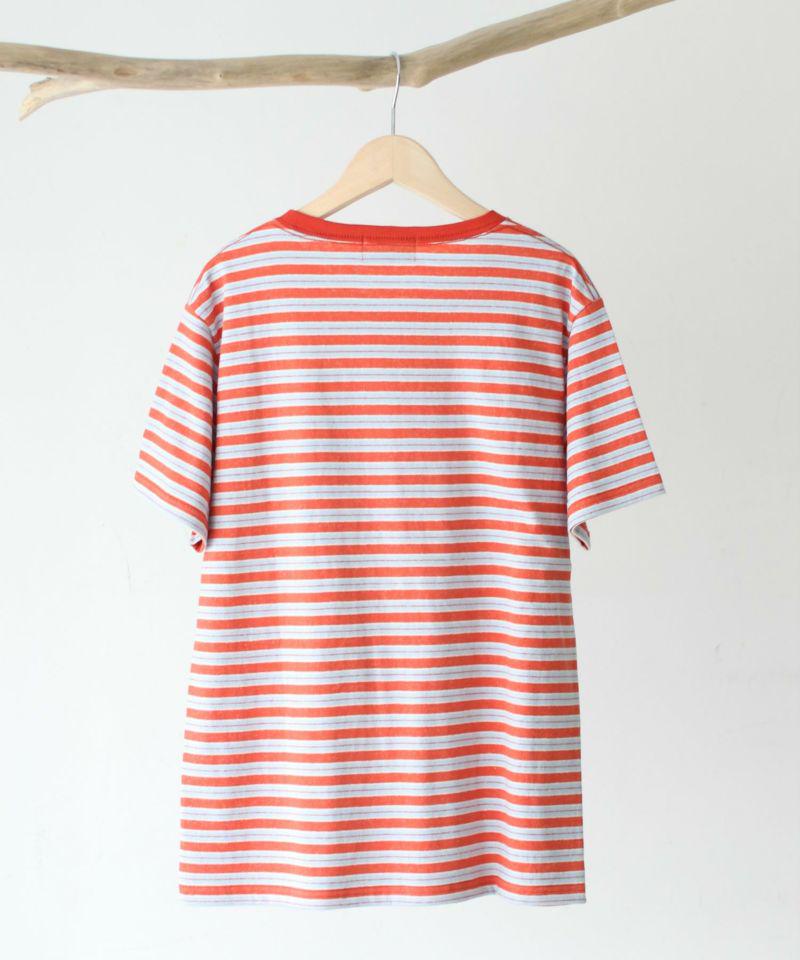 ALMOND SURFBOARDS＆DESINS(アーモンド サーフボードデザイン）ボーダー半袖ポケットTシャツ