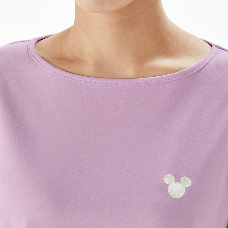 【おうちディズニー】ボートネック長袖Ｔシャツ「ミッキーモチーフ」（ディズニー）