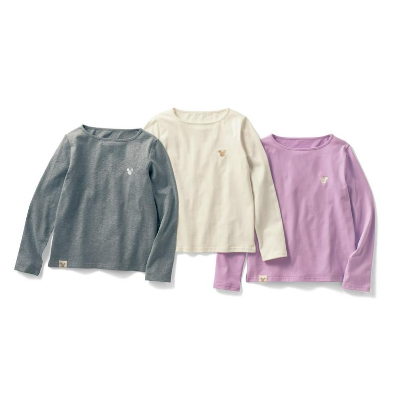 【おうちディズニー】ボートネック長袖Ｔシャツ「ミッキーモチーフ」（ディズニー）
