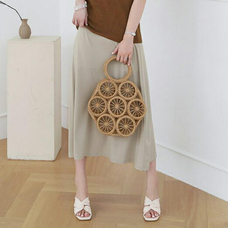 イージーAラインスカート・全3色・b62557 レディース【sk】【スカート ロング ロングスカート Aライン ウエストゴム 単