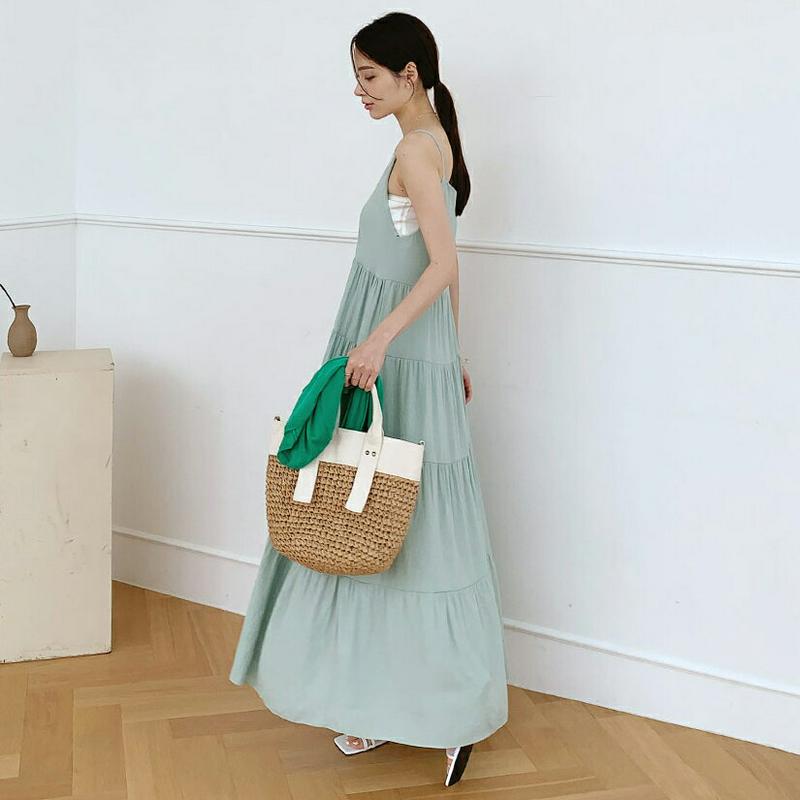 ティアードキャミワンピース・全4色・t62545 レディース【ops】【ワンピース ロング ロングワンピース スリーブレス ノー