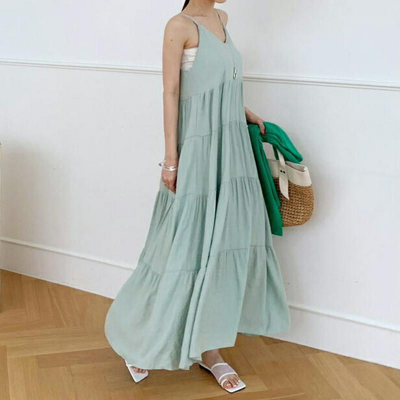 ティアードキャミワンピース・全4色・t62545 レディース【ops】【ワンピース ロング ロングワンピース スリーブレス ノー