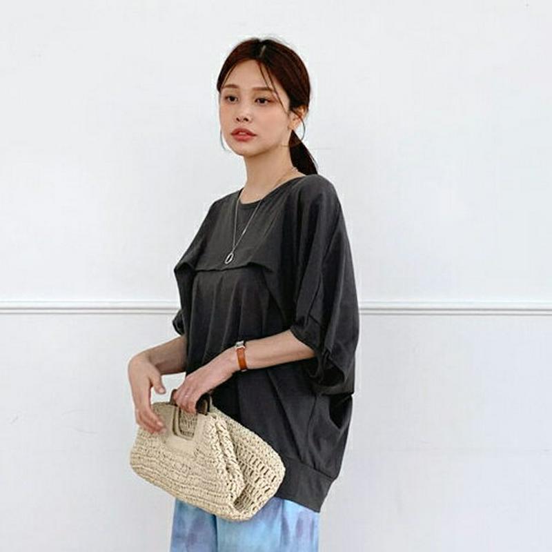 ドルマンパフTシャツ・全2色・b62534 レディース【tops】【トップス Tシャツ 半袖 ハーフスリーブ ドルマン ドルマン