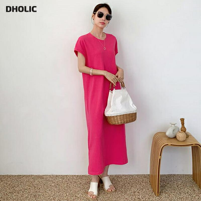 ショートスリーブスリットワンピース・全3色・b62549 レディース【ops】【ワンピース ロング ロングワンピース ショートス