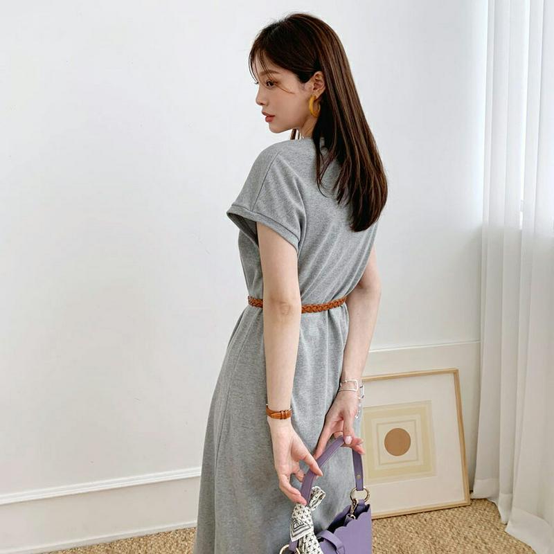 ショートスリーブスリットワンピース・全3色・b62549 レディース【ops】【ワンピース ロング ロングワンピース ショートス