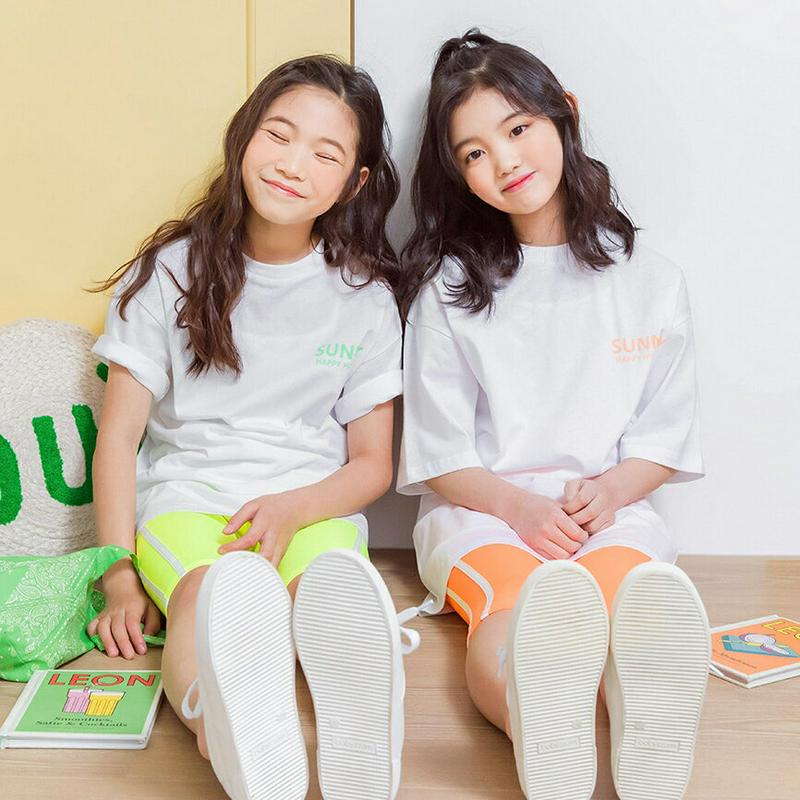 ネオンレタリング半袖Tシャツ・p002531 キッズ【3~8才】【tops】【トップス Tシャツ 半袖 ロゴ ロゴT レタリング