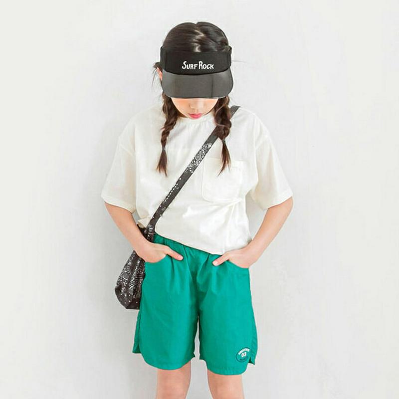 ポケットTシャツ&ロゴショートパンツSET・p002536 キッズ【3~8才】【pt】【ショートパンツ 短パン パンツ 半ズボン