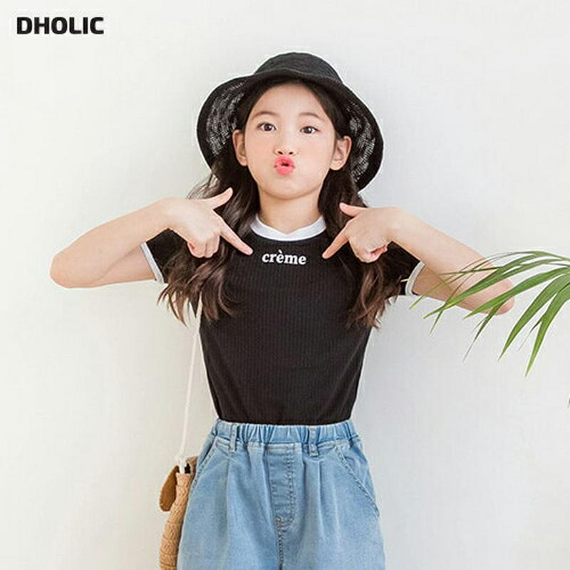 配色レタリングTシャツ・p002532 キッズ【3~8才】【tops】【トップス Tシャツ 半袖 配色 レタリング ロゴ ロゴT