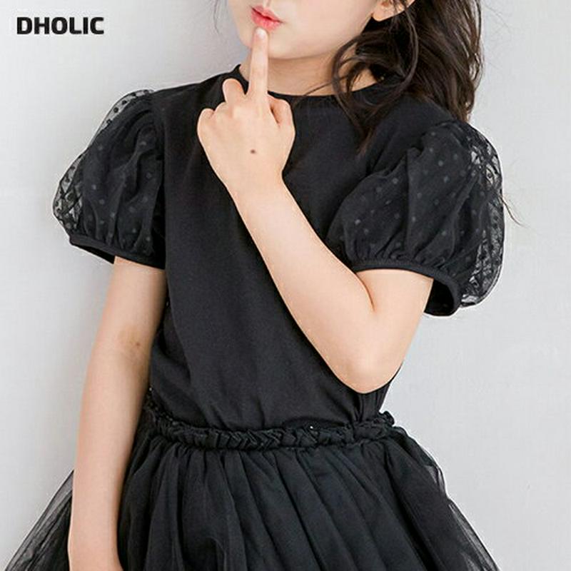 ドットパフスリーブTシャツ・p003000 キッズ【3~8才】【tops】【トップス Tシャツ 半袖 パフスリーブ パフ 袖コン