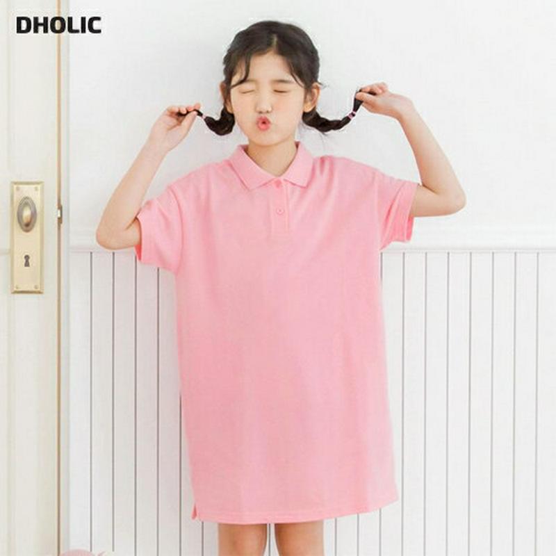 ポロカラーワンピース・p002538 キッズ【3~8才】【ops】【ワンピース ミディ丈 ミディワンピース 半袖 ポロワンピース