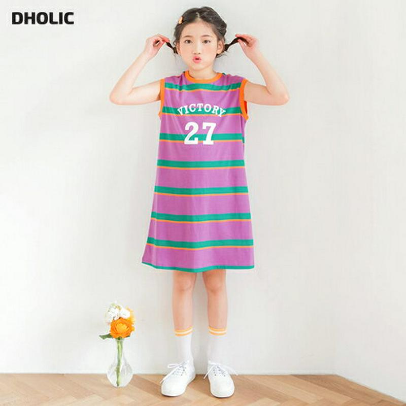 配色ボーダーレタリングワンピース・p002523 キッズ【3~8才】【ops】【ワンピース ミディ丈 ミディワンピース ボーダー