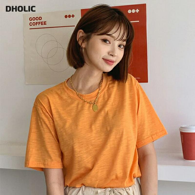 【新作10%OFF】ラウンドネックTシャツ・全5色・55809 レディース【tops】【トップス Tシャツ 無地T 単色 無地 